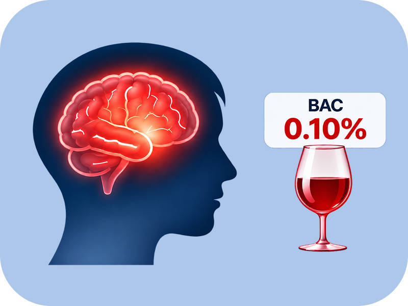 24시간 깨어있을 때의 수행능력이 혈중알코올농도(BAC) 0.10%와 유사